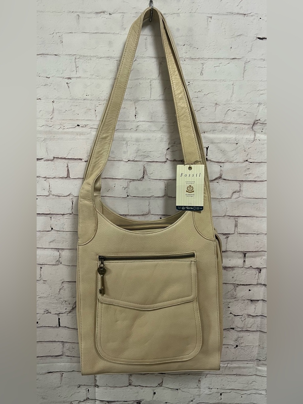 FOSSIL Beige Leather NWT Shoulder Bag Purse CHAMOIS